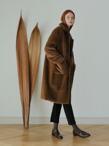 MINK TOUCH FUR COAT BROWN