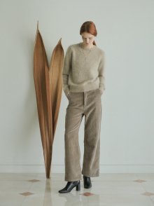 WIDE CORDUROY PANTS K.BRWON