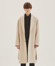 WOOL ROBE COAT CREAM