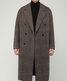 M#1680 wool glen check double coat