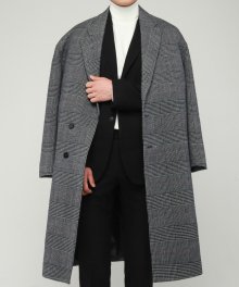 1681 wool zurich glen check long coat