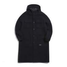 Hooded Long Coat (Navy)