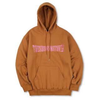 더쇼즈낫오버(THE SHOW'S NOT OVER) CRUSH LOGO HOODIE (CAMEL/PURPLEPINK)