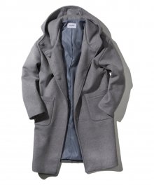 Wool hood Coat - Grey