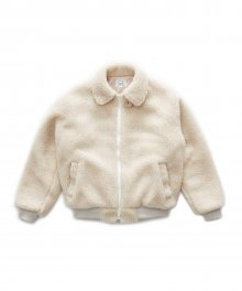 Boa Fleece Harrington Jacket (Ivory)