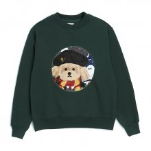 [크리스마스에디션]W-무비 H.O 도그 패치 스웨트 셔츠 그린