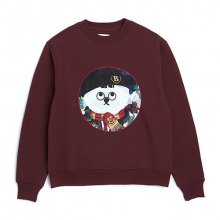 [크리스마스에디션]W-무비 H.P 도그 패치 스웨트 셔츠 버건디