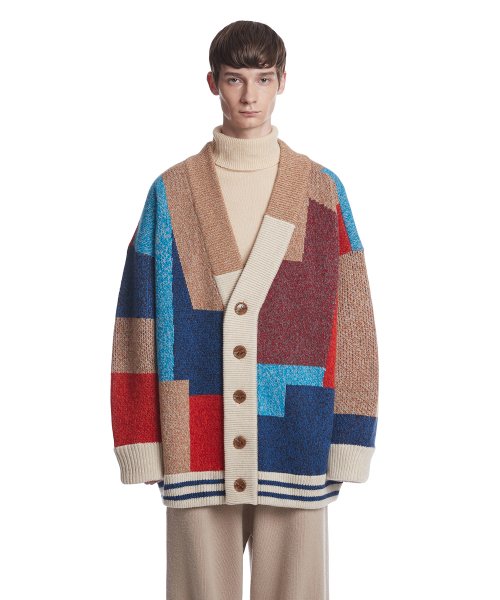 MUSINSA | TRUNK PROJECT Color Mixed Wool Cardigan Jacket