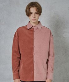 18FW 코듀로이 블록 셔츠 [핑크]