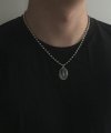 Black oval bold necklace