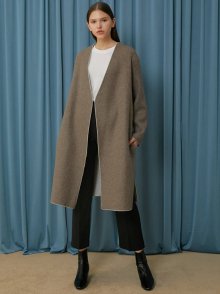 WOOL MELO COAT_NATURAL BROWN