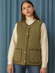 QUILTING VEST_KHAKI