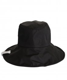 [unisex]SATIN REVERSIBLE BLACK BUCKET HAT