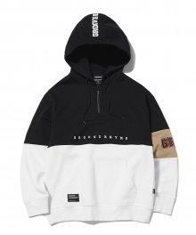 GRM HALF BLOCK HOODIE (BLACK) [GHD009G43BK]