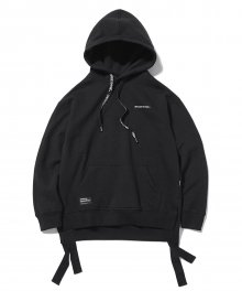 LONG STRING ZIPPER HOODIE (BLACK) [GHD014G43BK]