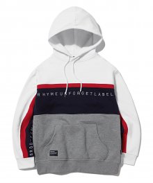 LETTERING CENTER BLOCK HOODIE (WHITE) [GHD015G43WH]