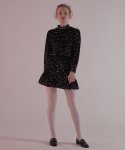 글래헤우그(GLAHEUG) velvet floral skirt_black