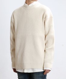 [Lambs Wool] Vertical Heavy Knit (Cream)