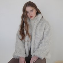 CURLY FUR JACKET SIVER
