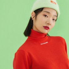 LABEL TURTLE NECK KNIT(RED)