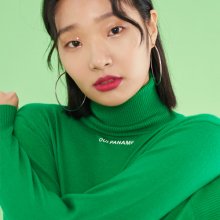 LABEL TURTLE NECK KNIT(GREEN)