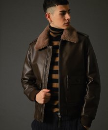 new real leather A2 jacket brown