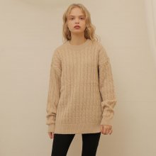 CABLE WOOL KNIT_BEIGE
