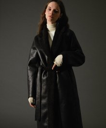 faux reversible taylor coat black