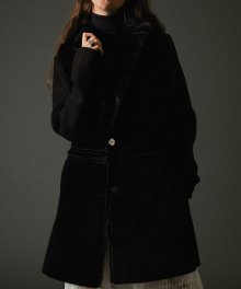 4way faux leather vest coat black