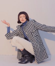 Hounds-tooth Check Coat