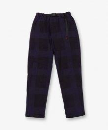 NEL CHECK LOOSE TAPERED PANTS NAVY