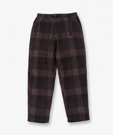 NEL CHECK LOOSE TAPERED PANTS CHARCOAL