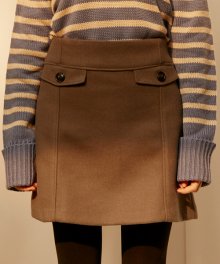 812 basic pocket mini skirt (light brown)