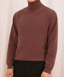 M#1692 cashmere turtleneck knit (brick)