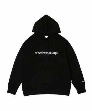 웬아이워즈영(WHENIWASYOUNG) 시그니처 로고 후디 (블랙)