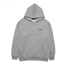 BASIC RAINBOW SYMBOL ZIP-UP HOODIE / GY