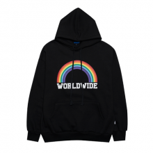 BASIC RAINBOW SYMBOL HOODIE / BK