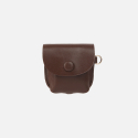 살랑(SALRANG) Button Shoulder AirPods Leather Case Chocolate Brown