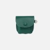 Button Shoulder AirPods Leather Case Green