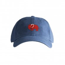 Adult`s Hats Red Elephant on Navy Blue