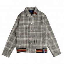 Color Tape Check Jacket_Grey