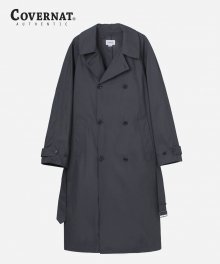 COMPACT COTTON TRENCH COAT CHARCOAL