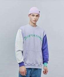 COLOR EMBO POINT SWEAT SHIRT LAVENDER
