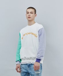 COLOR EMBO POINT SWEAT SHIRT IVORY