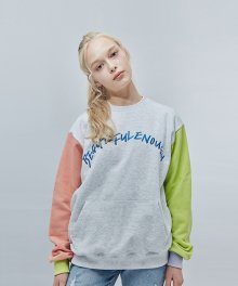 COLOR EMBO POINT SWEAT SHIRT ASH