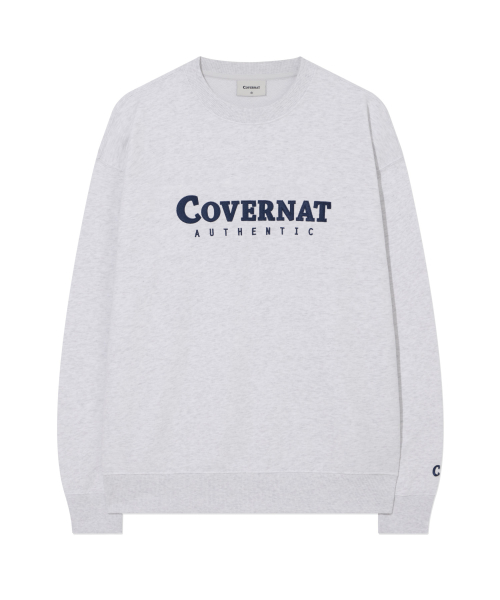 커버낫(covernat) 어센틱 로고 맨투맨 Heather Gray