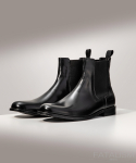 페이탈리즘(FATALISM) FE26JAN19-1 Cowskin chelsea boots - black