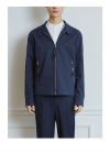 LEATHER KNOT LOOSE FIT BLOUSON_NAVY