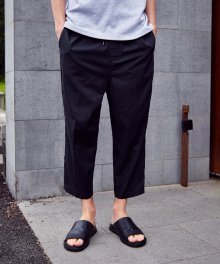 Relaxed Crop Baggy Pants - Black