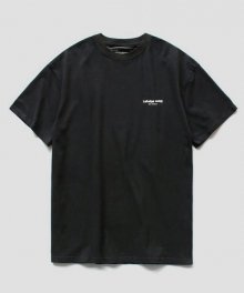 (Unisex)스프레드 오버 코튼 로고 티셔츠_Metal Black
